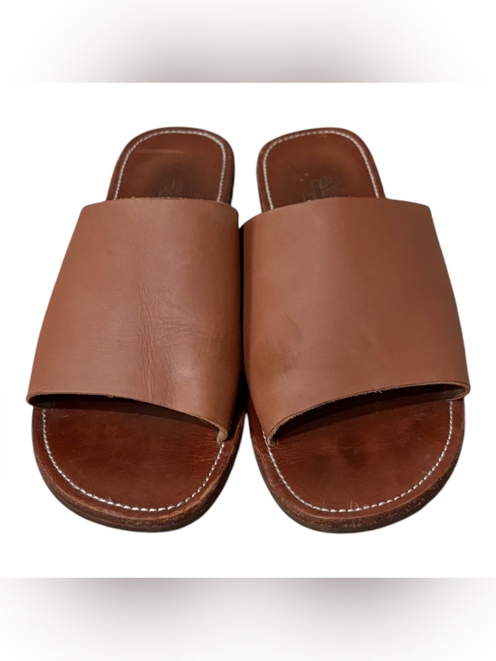 Adelisa & Co. Verano Leather Slide Sandals Tan Size 38 / Size 8